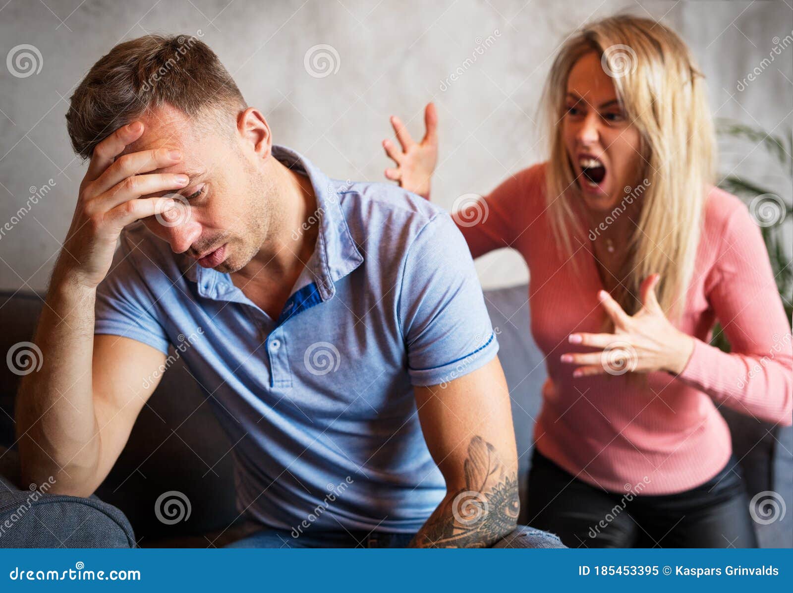 Couple Fighting, Woman Yelling at Man Stock Image - Image of breaking,  dispute: 185453395