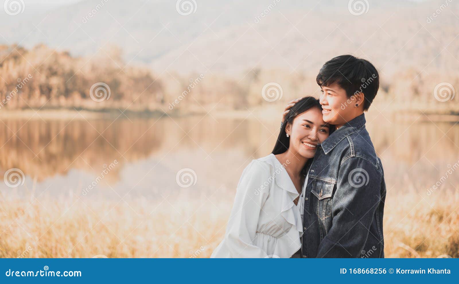 a couple of gay woman moments romantic happiness. equal rights for the lgbt community