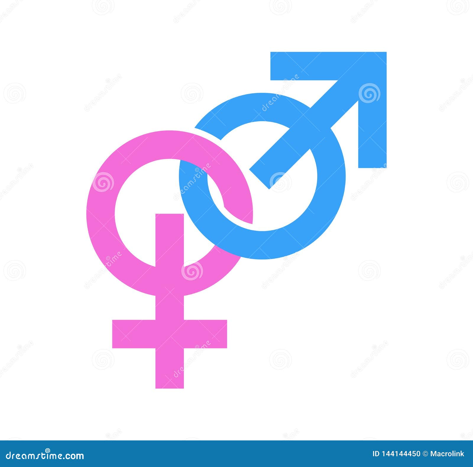 Couple Of Gender Signs. Icons Of Masculine And Feminine Linked. Vector ...