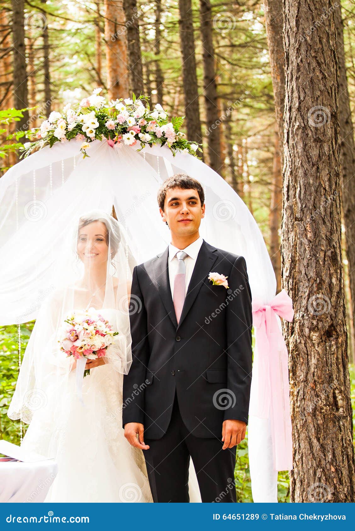 Couple Getting Married at an Outdoor Wedding Stock Image Image of marriage, beautiful 64651289