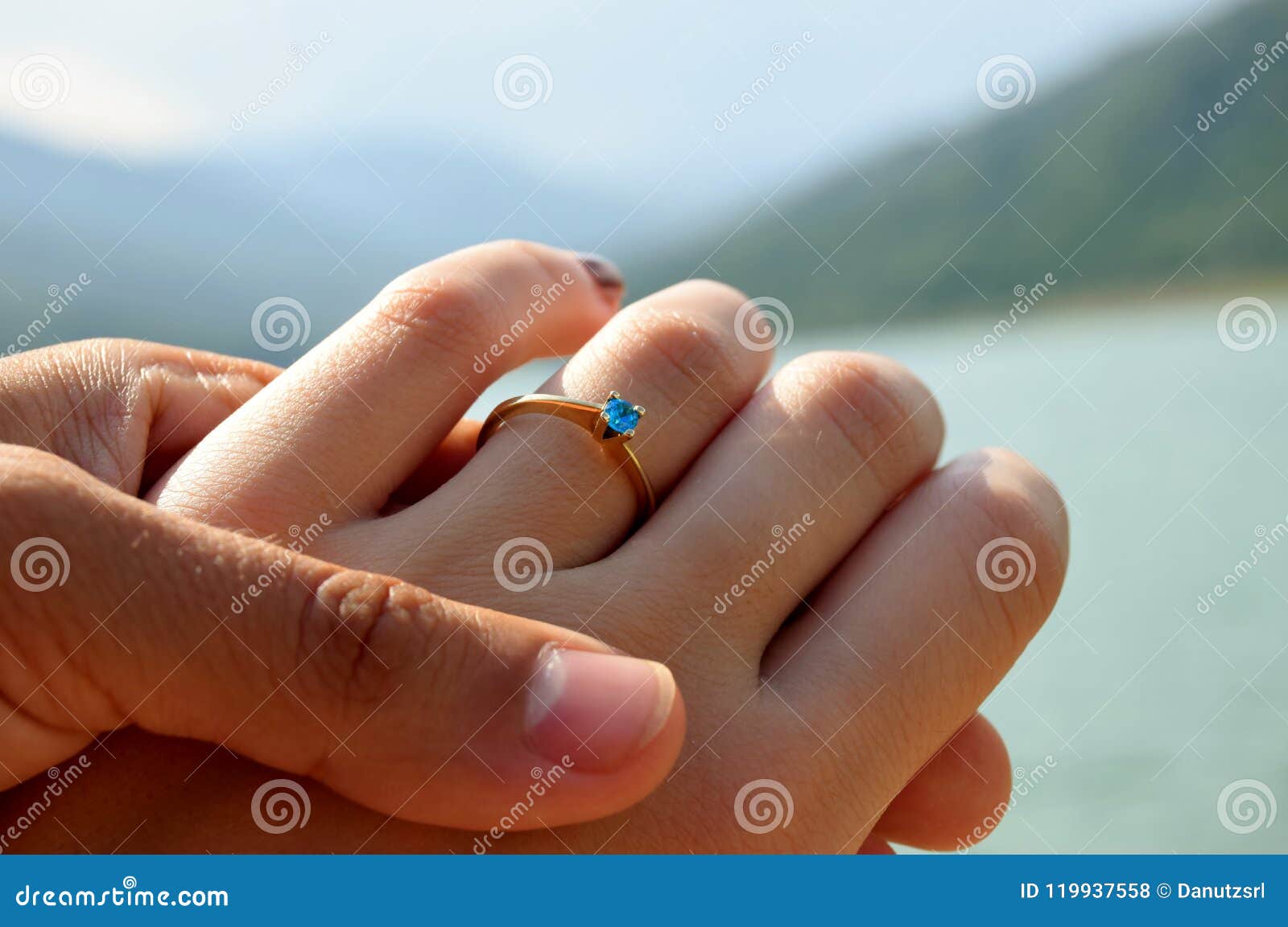 Engagement Ring Hand Royalty-Free Stock Photo