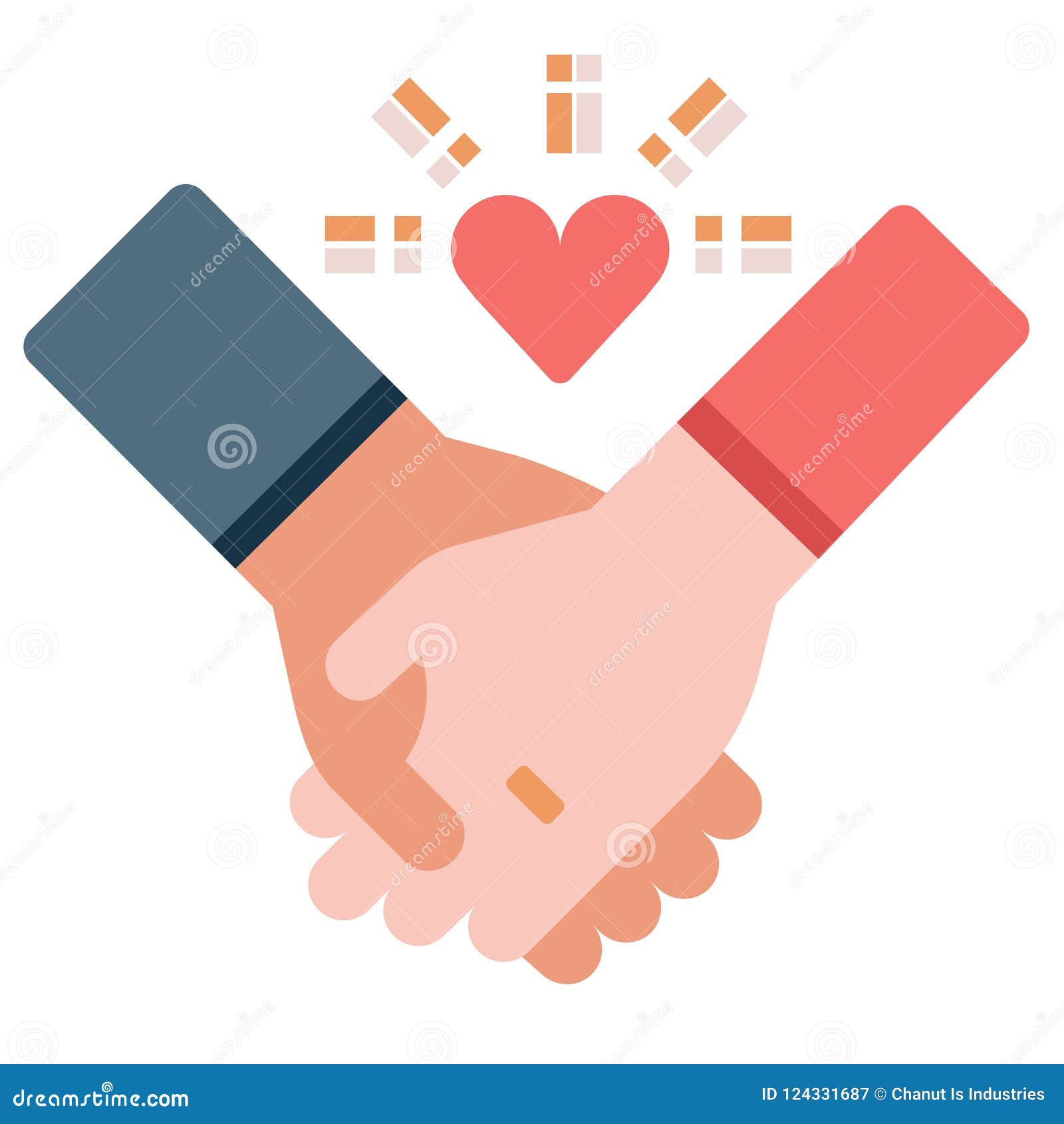 Couple Hands Flat Illustration Stock Vector - Illustration of wedding ...