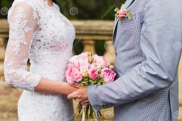 Couple hands on wedding stock image. Image of happiness - 44795829