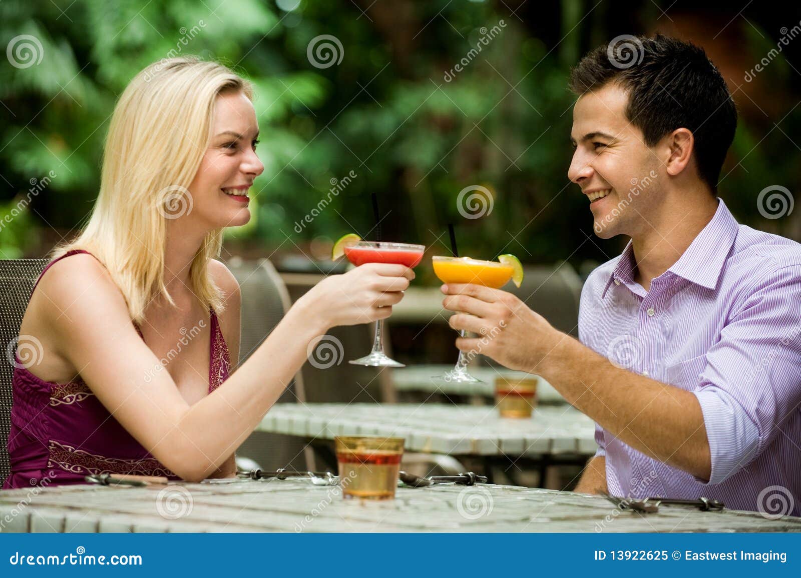 Couple Having Drinks stock image. Image of lifestyle 13922625