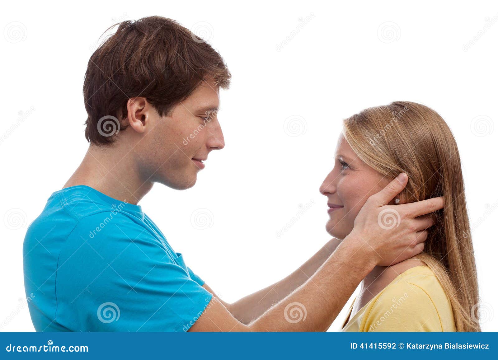 Couple having eye contact stock photo. Image of team 41415592