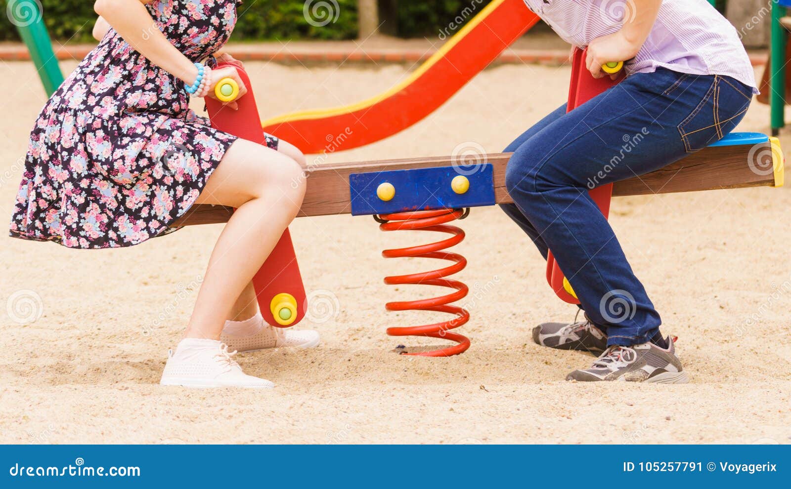 Couple Playing On Playground Stock Image Image Of Legs Couple 105257791