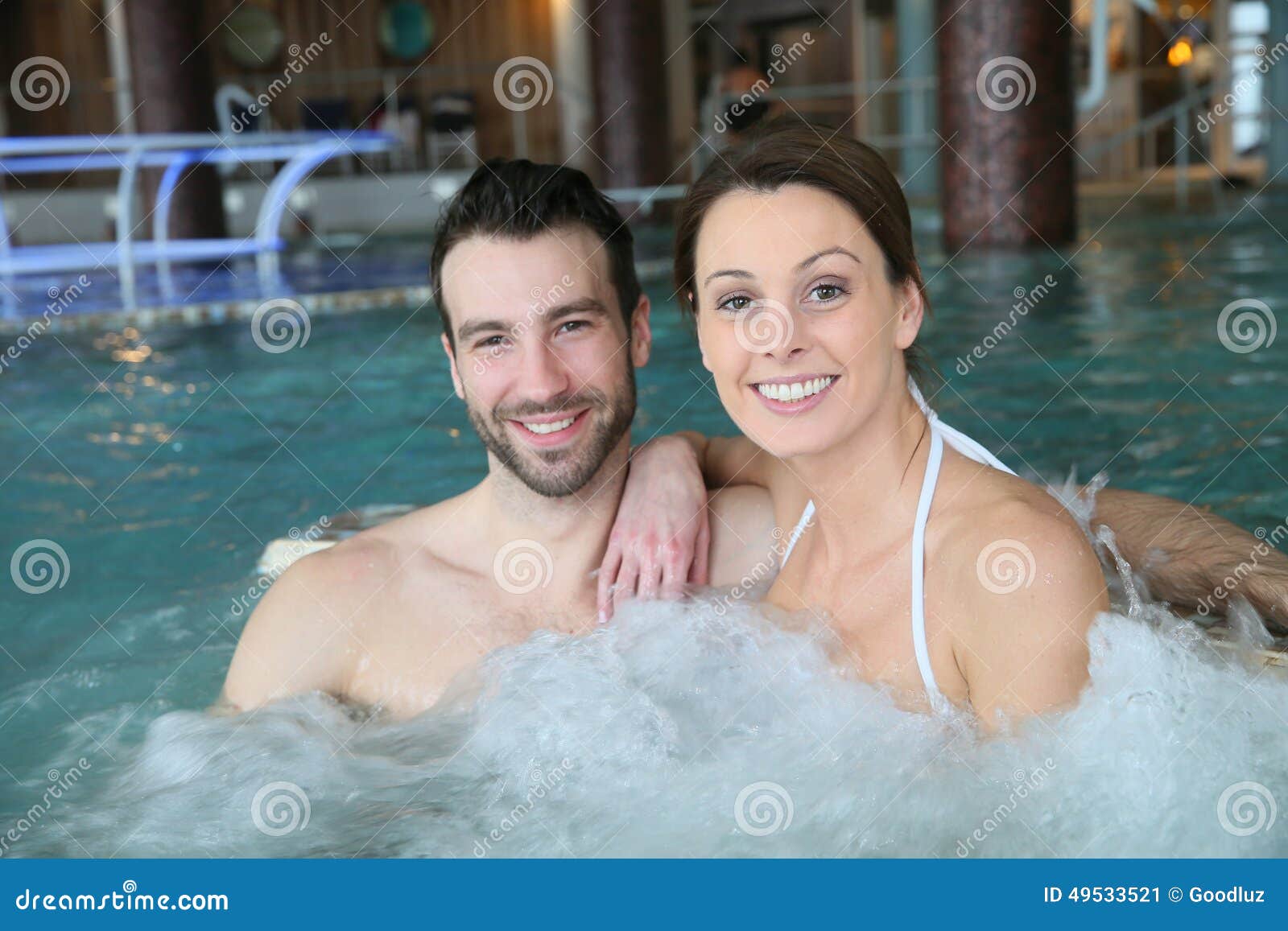 Couple Having Fun in Spa Center Stock Image Image of caucasian, water