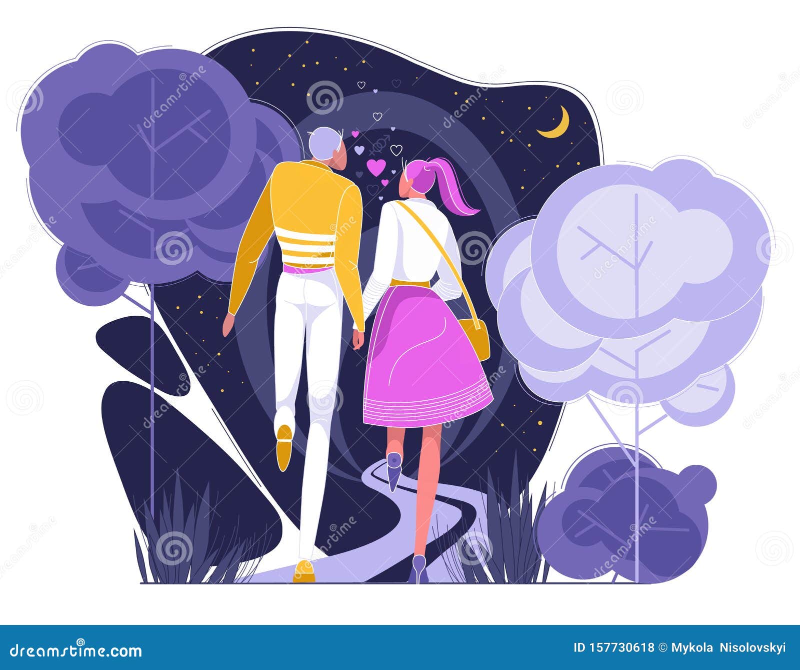 Couple Having Romantic Date in Park at Night Stock Illustration - Illustration of recreation, bundle: 157730618 Couple Having Romantic Date in Park at Night Stock Illustration - Illustration of recreation, bundle: 157730618