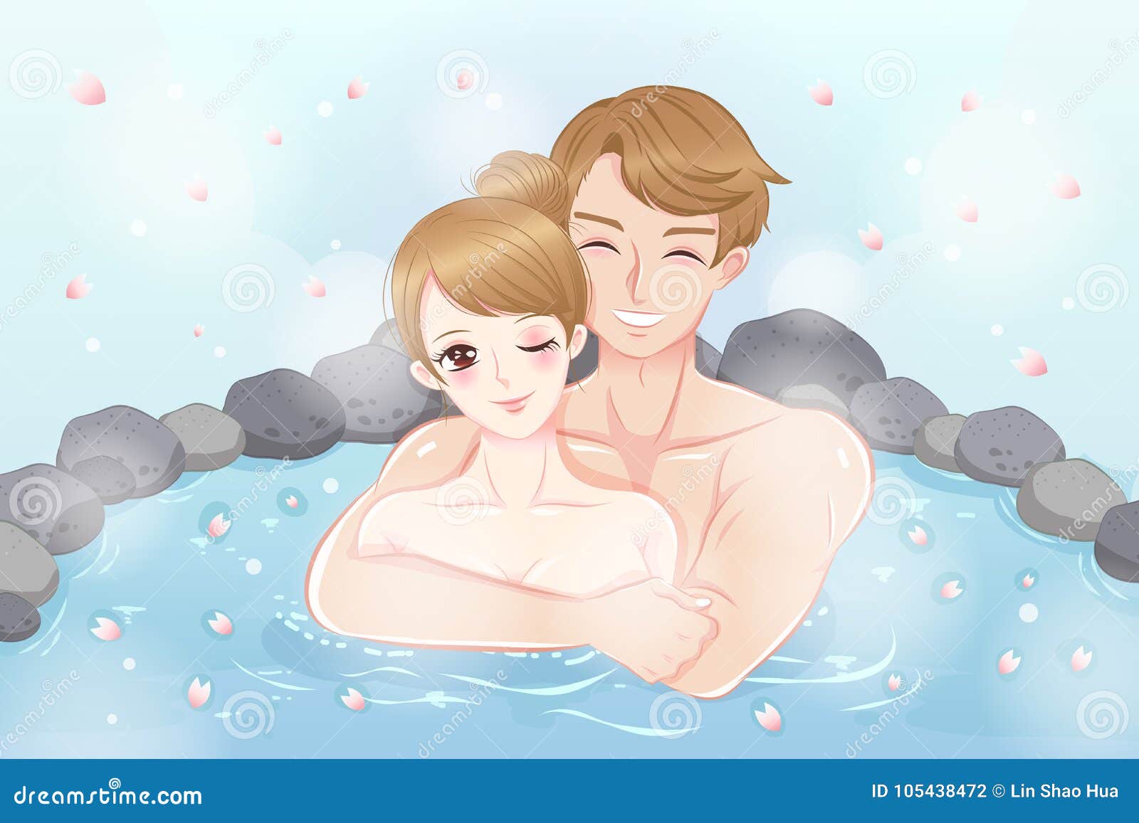 Couple with hot spring stock illustration. Illustration of relationship - 105438472 Couple with hot spring stock illustration. Illustration of relationship - 105438472
