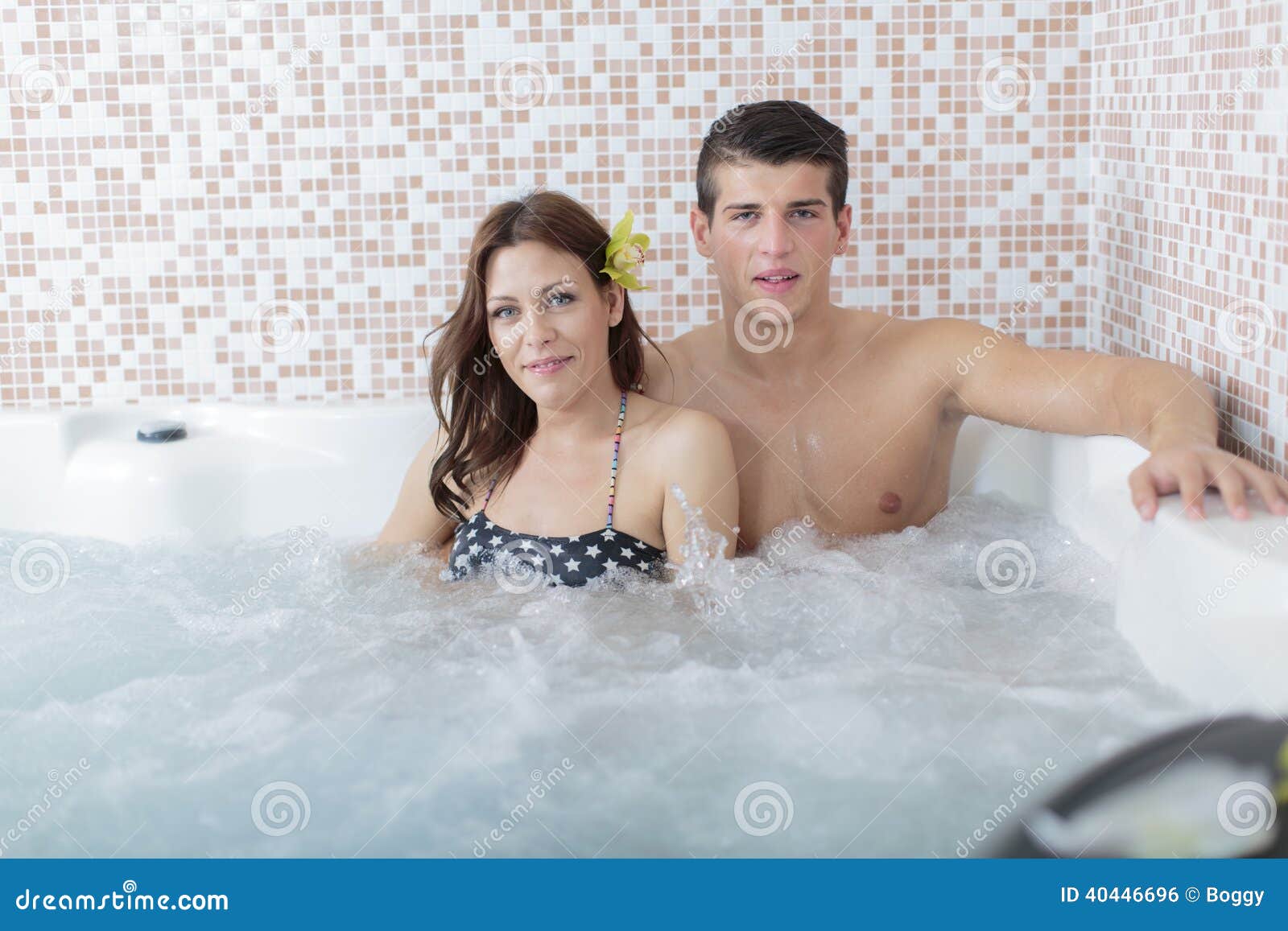 Couple in the hot tub stock photo. Image of luxury, lifestyle 40446696