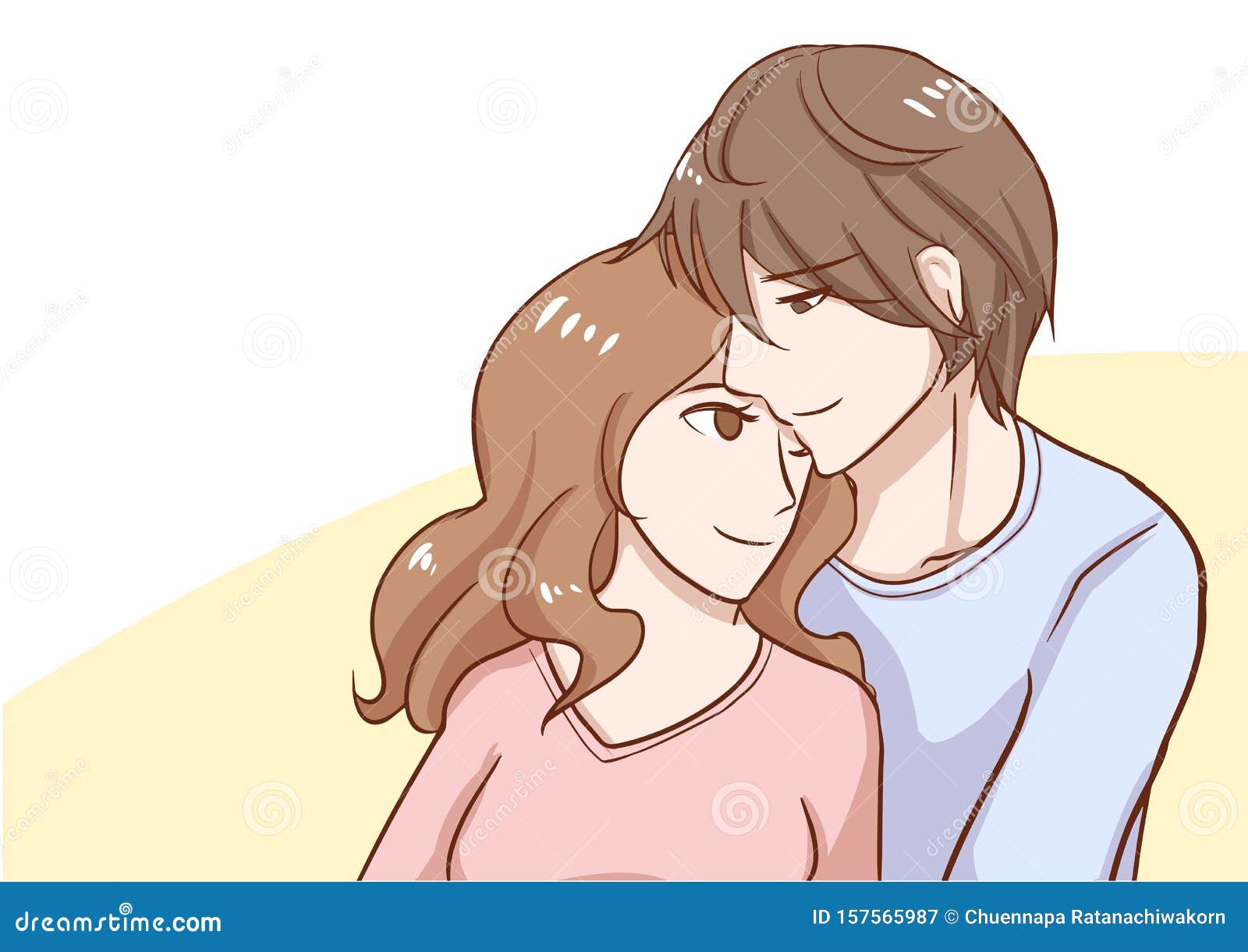Download Cute Anime Couple Back Hug Wallpaper  Wallpaperscom