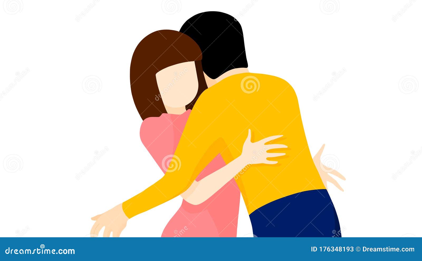 A Couple Hugging Each Other Stock Illustration Illustration Of Love Happy 176348193