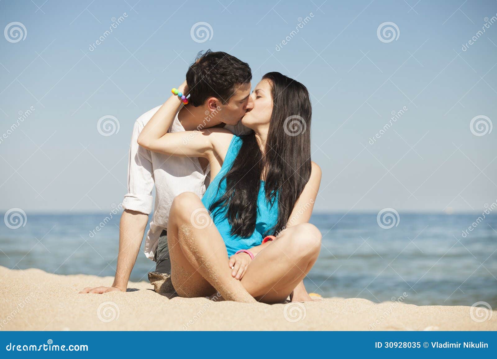 Couple Kissing On The Beach Stock Image Image 30928035