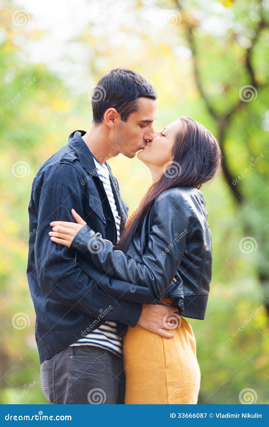 Couple Kissing At Outdoor Stock Image Image Of Casu