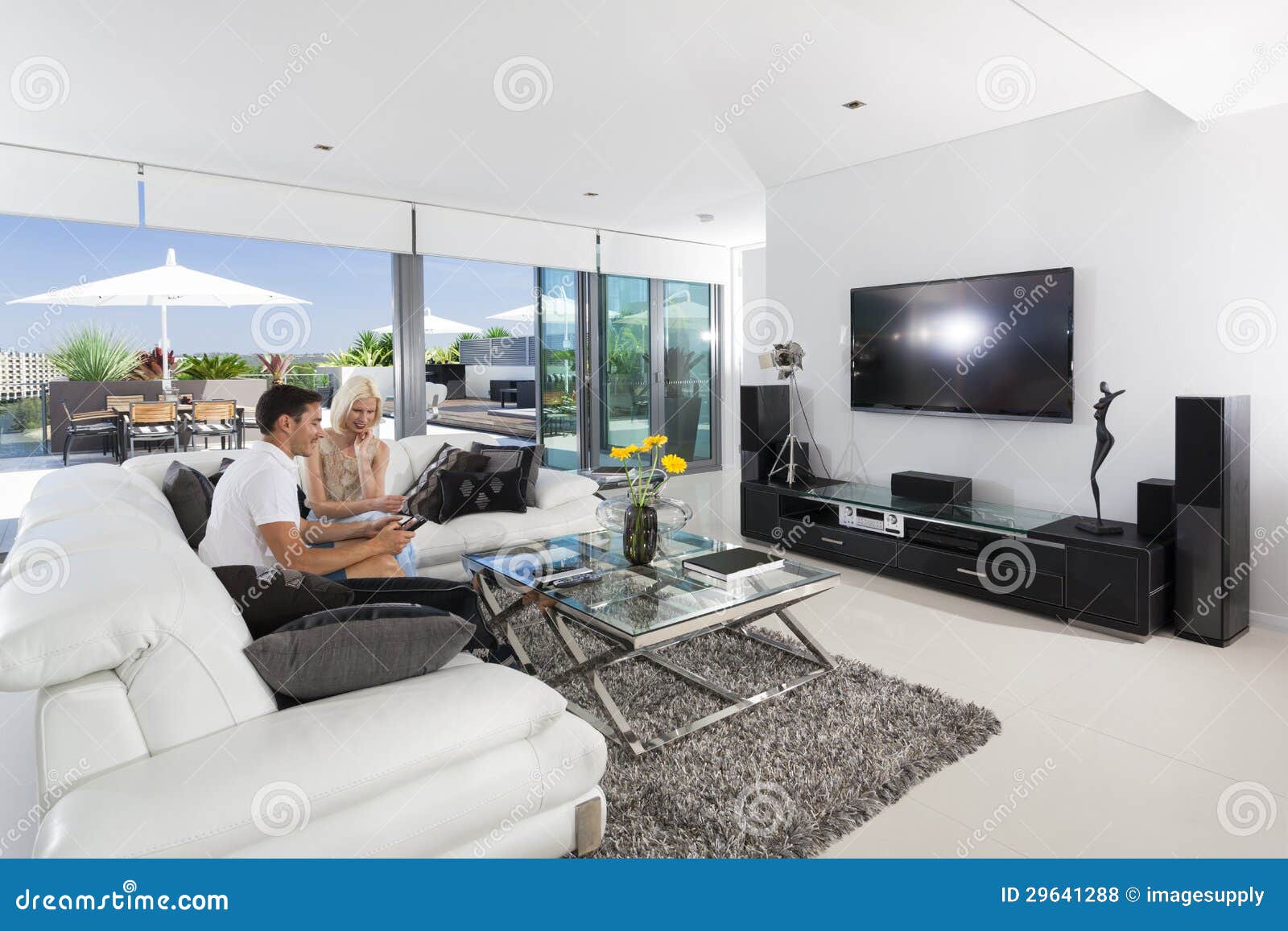 Couple in living room stock photo. Image of girl, carpet 29641288