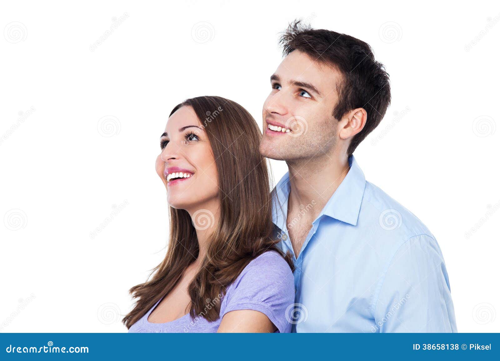 Couple looking away stock photo. Image of smiling, casual - 38658138