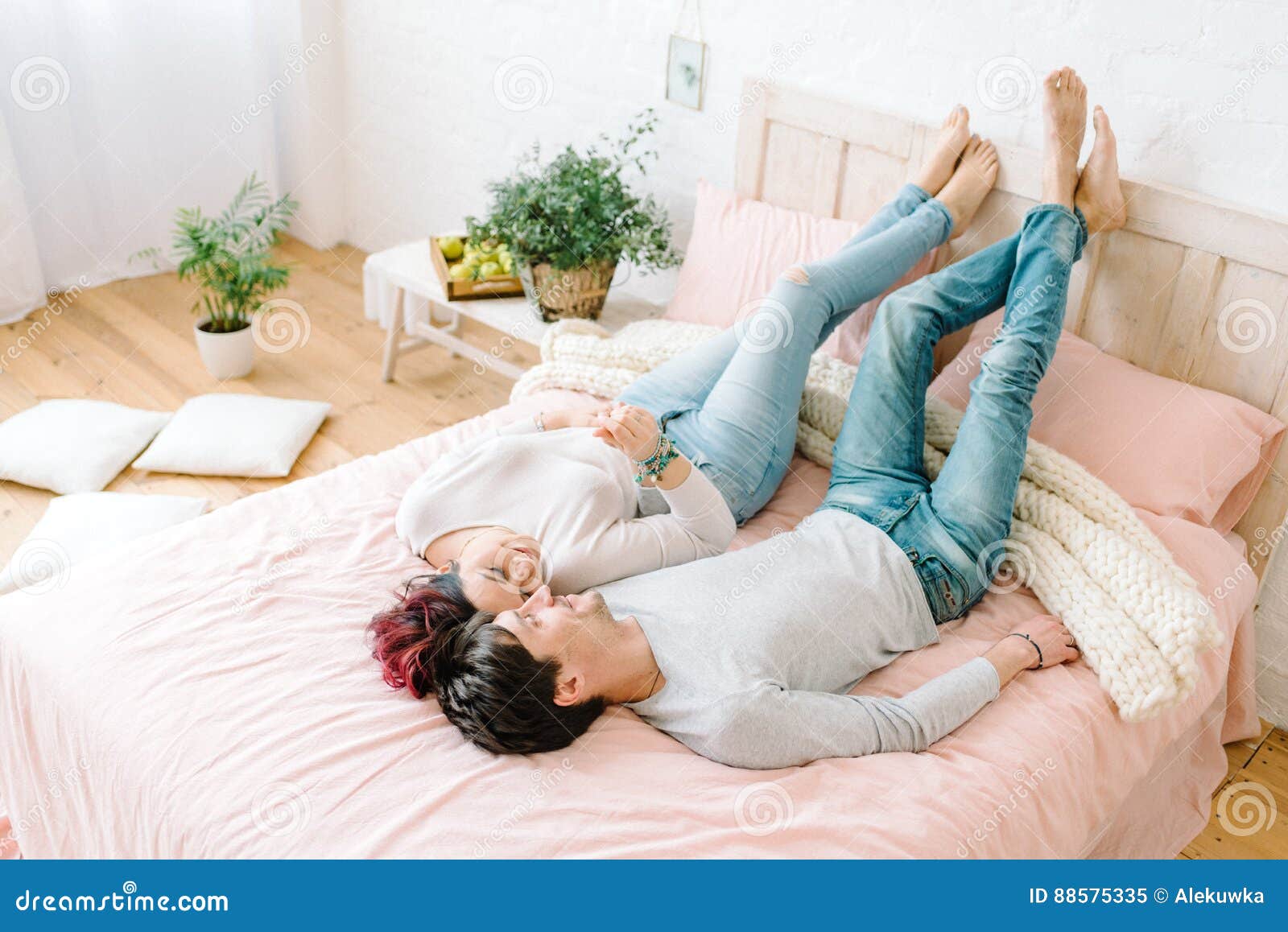 Couple In Love On The Bed Stock Image Image Of Lifestyle 88575335