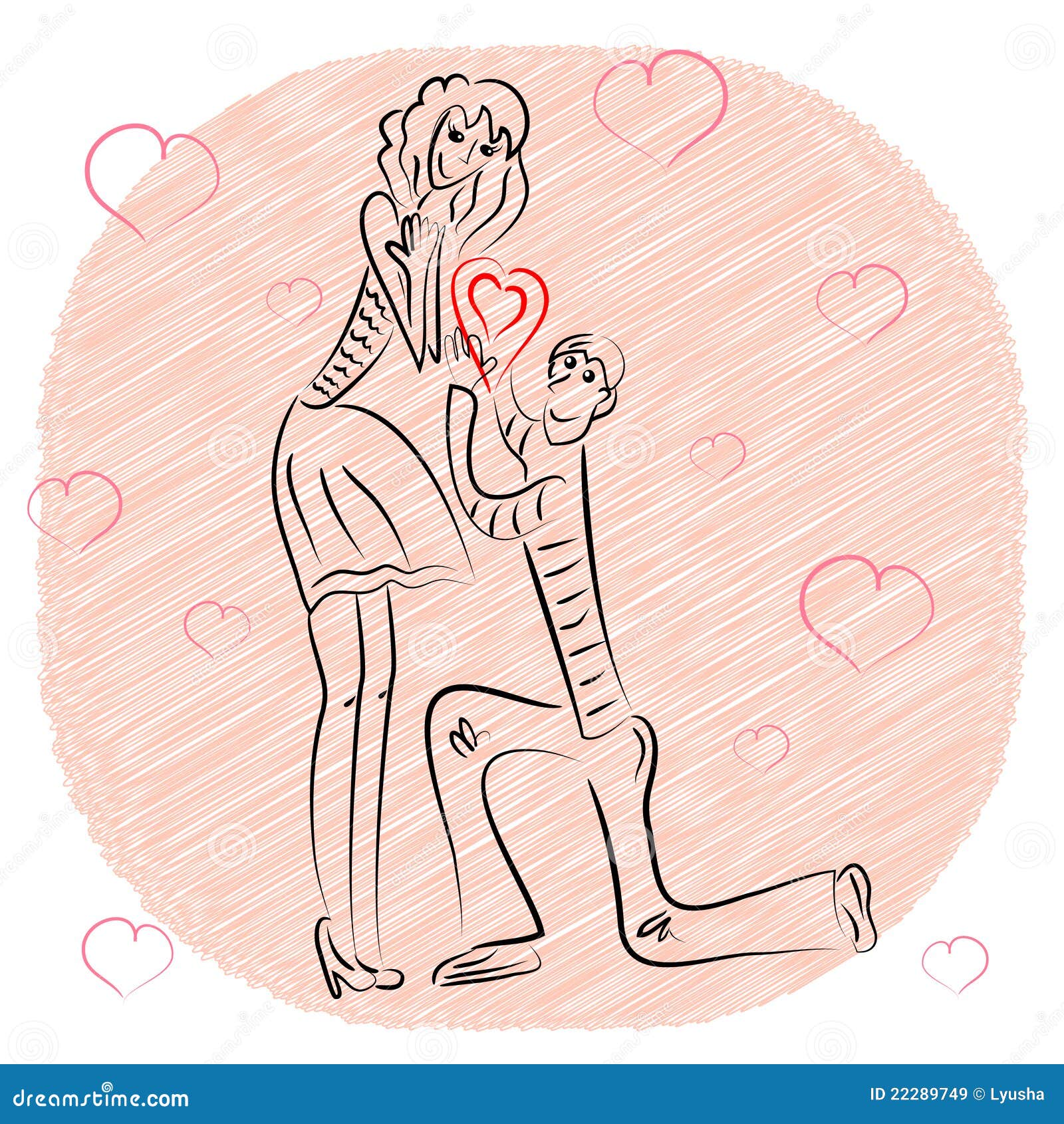 Couple In Love Card. Valentines Day Drawing Royalty Free ...