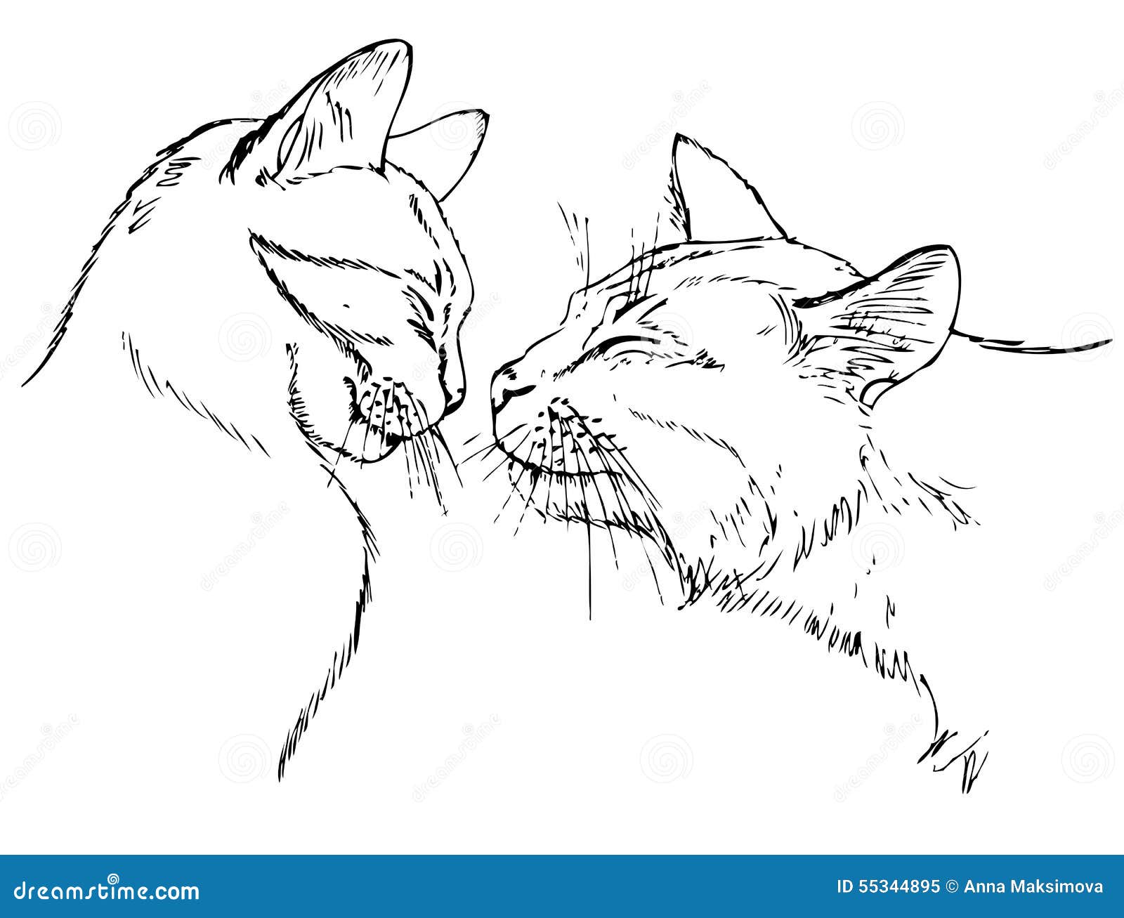 Couple in love cats stock vector. Illustration of mammal 55344895