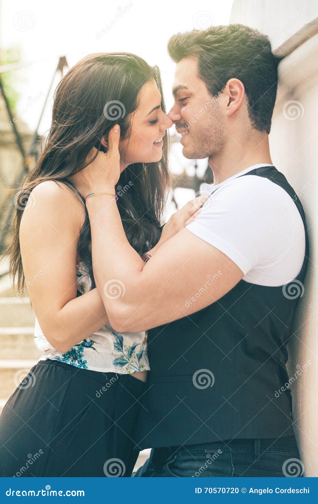 Couple Love Feeling. Loving Harmony. First Kiss. Stock Photo ...