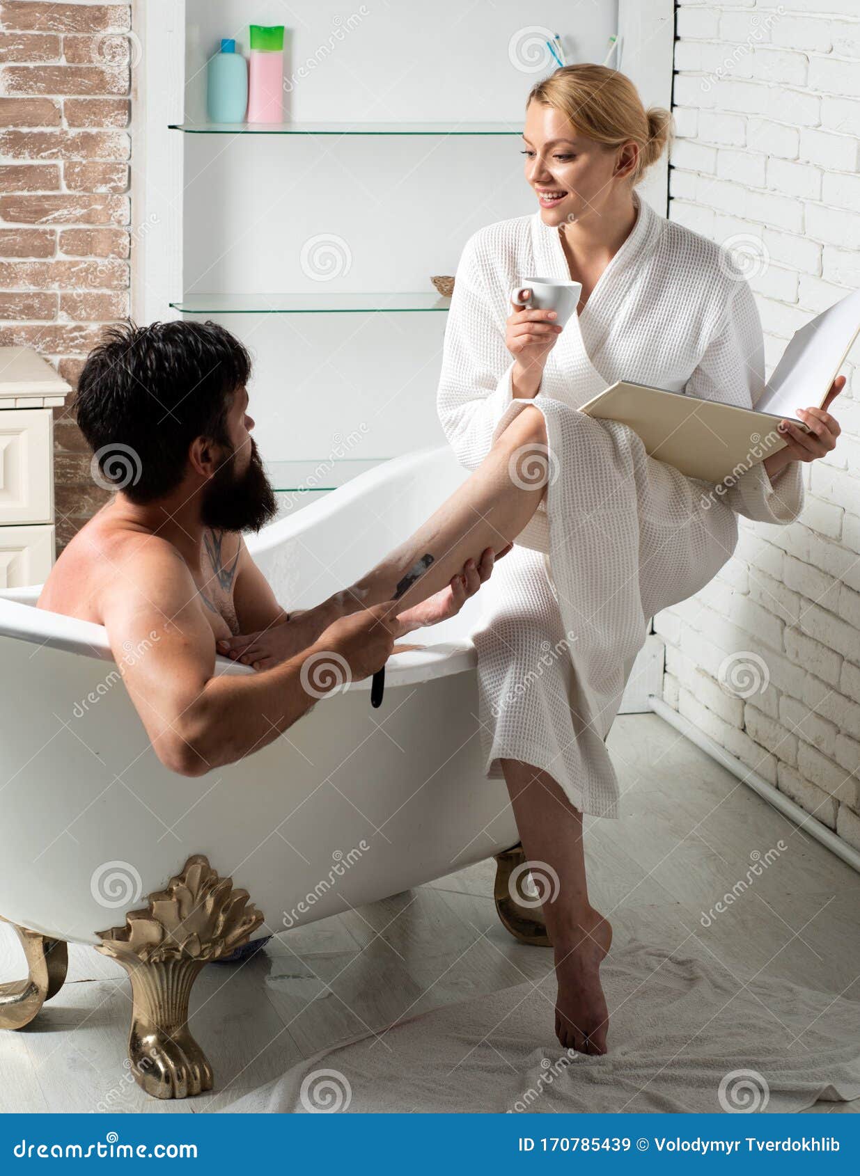 Naked Couple Bath