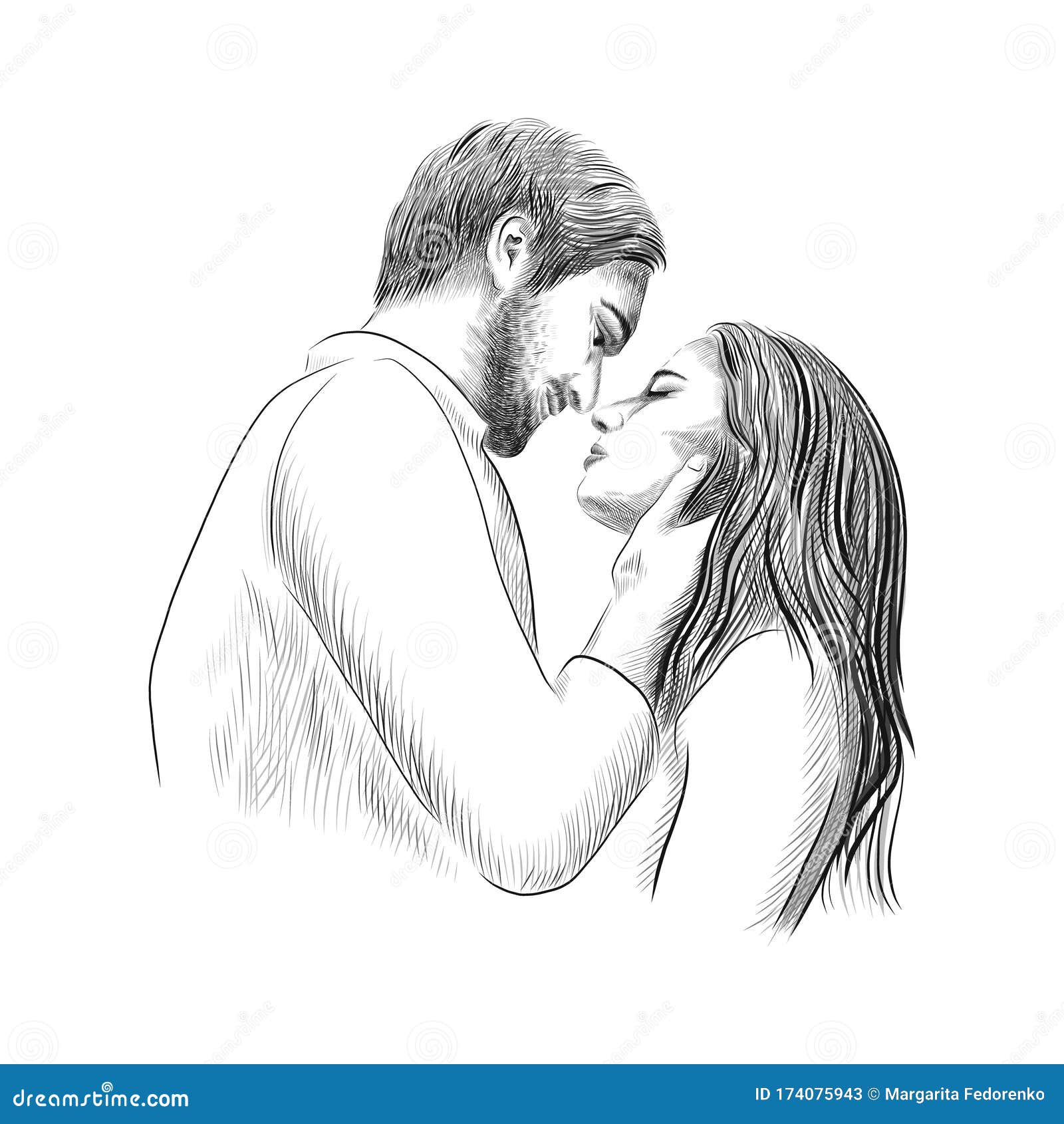 Pencil Sketch Of Beautiful Couple | DesiPainters.com