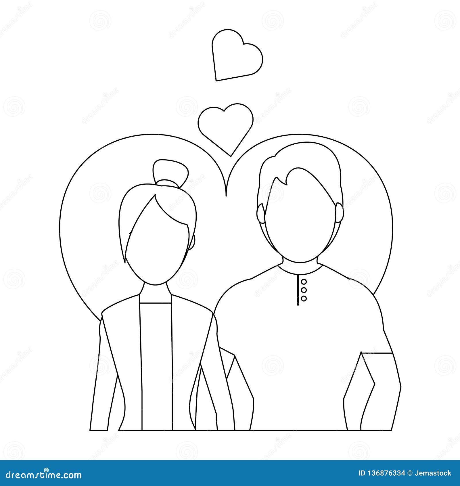 Couple in love stock vector. Illustration of together - 136876334