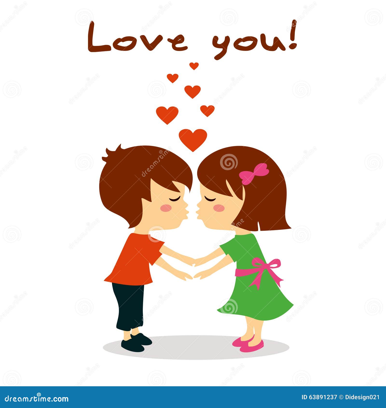 Couple in Love Kissing, Love You Stock Illustration - Illustration ...