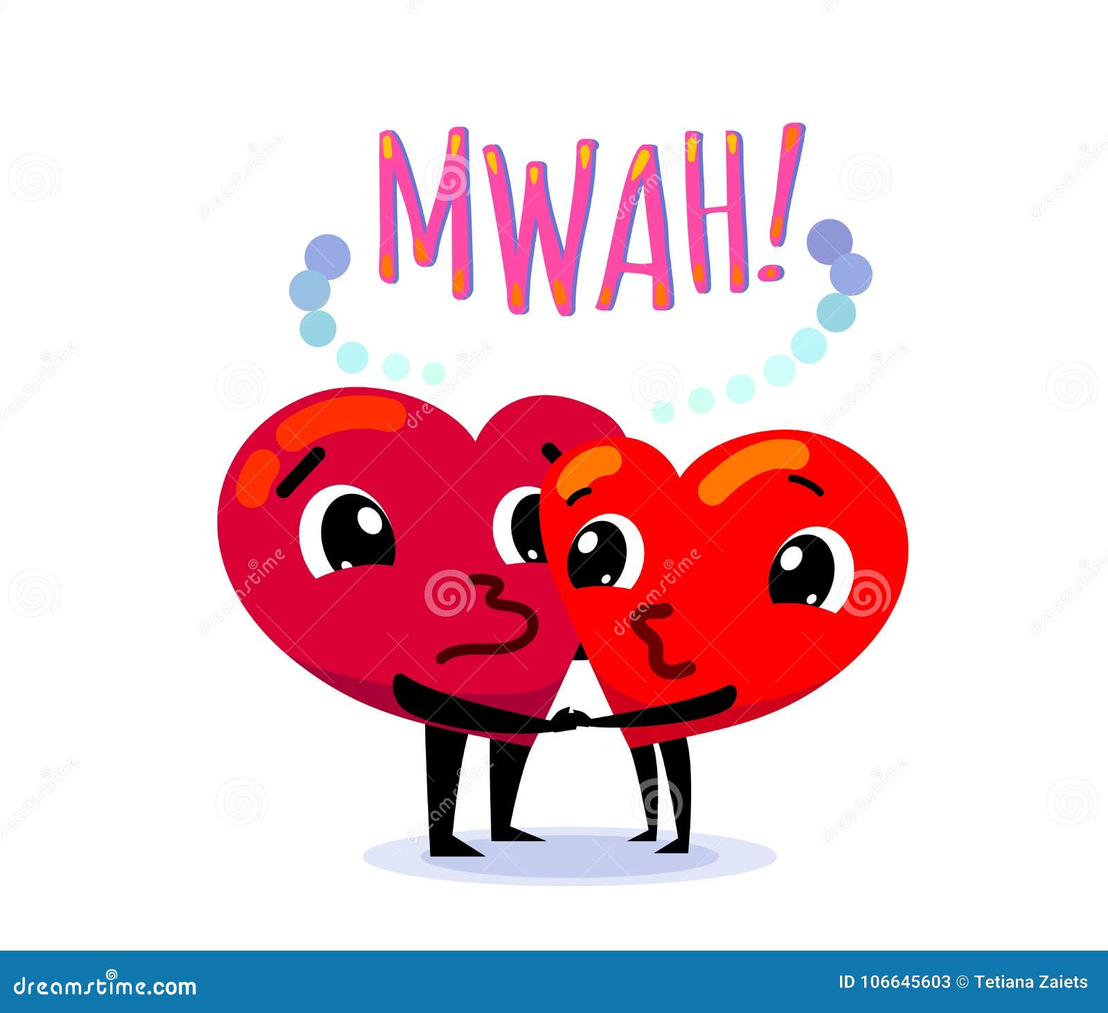 Couple in Love. Two Funny Cartoon Hearts Kisses Each Other, Holding Their Hands Stock Vector - Illustration of background, concept: 106645603 Couple in Love. Two Funny Cartoon Hearts Kisses Each Other, Holding Their Hands Stock Vector - Illustration of background, concept: 106645603