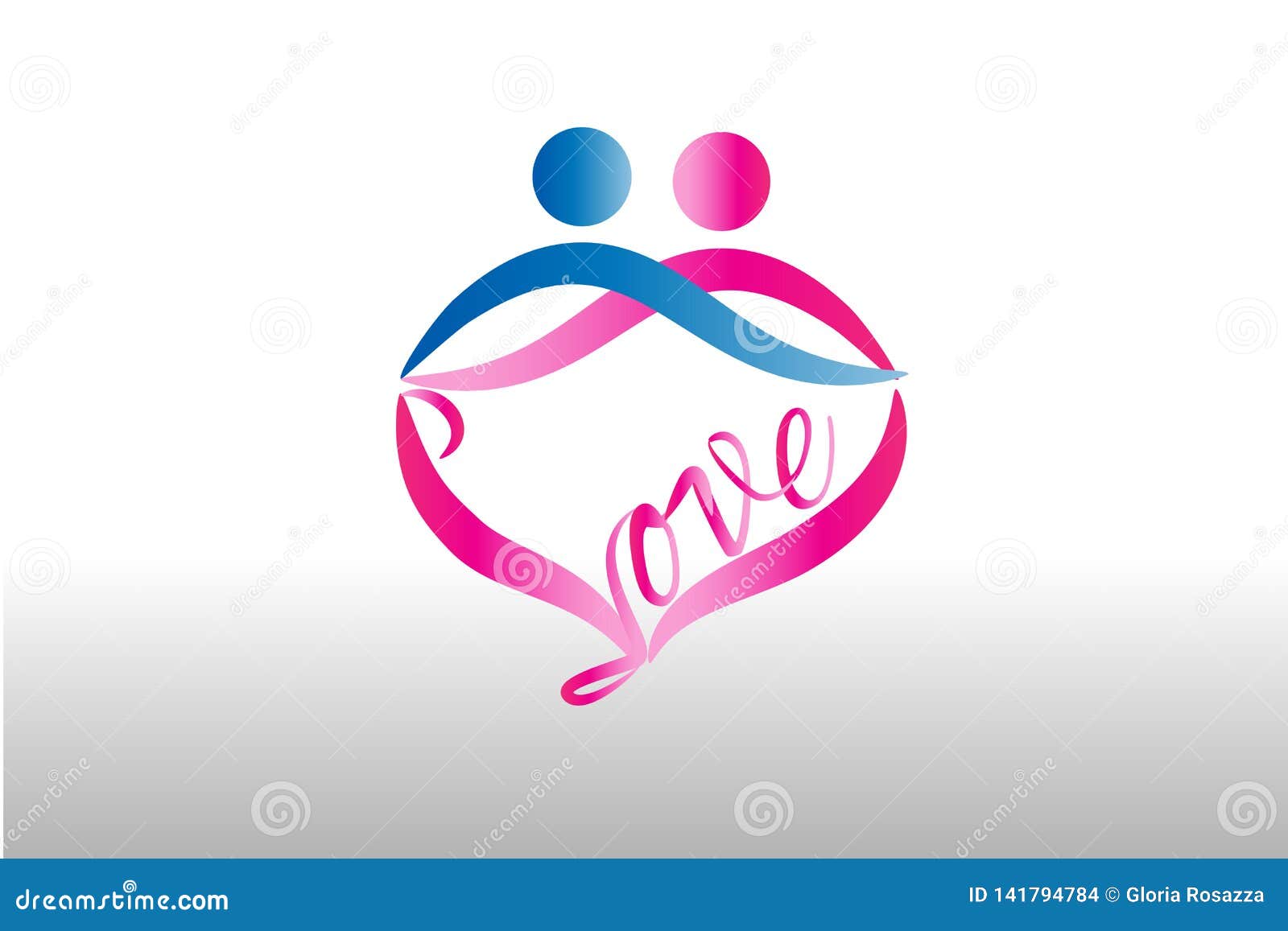 Couple Lovers Hug Logo Vector Image Icon Template Stock Vector