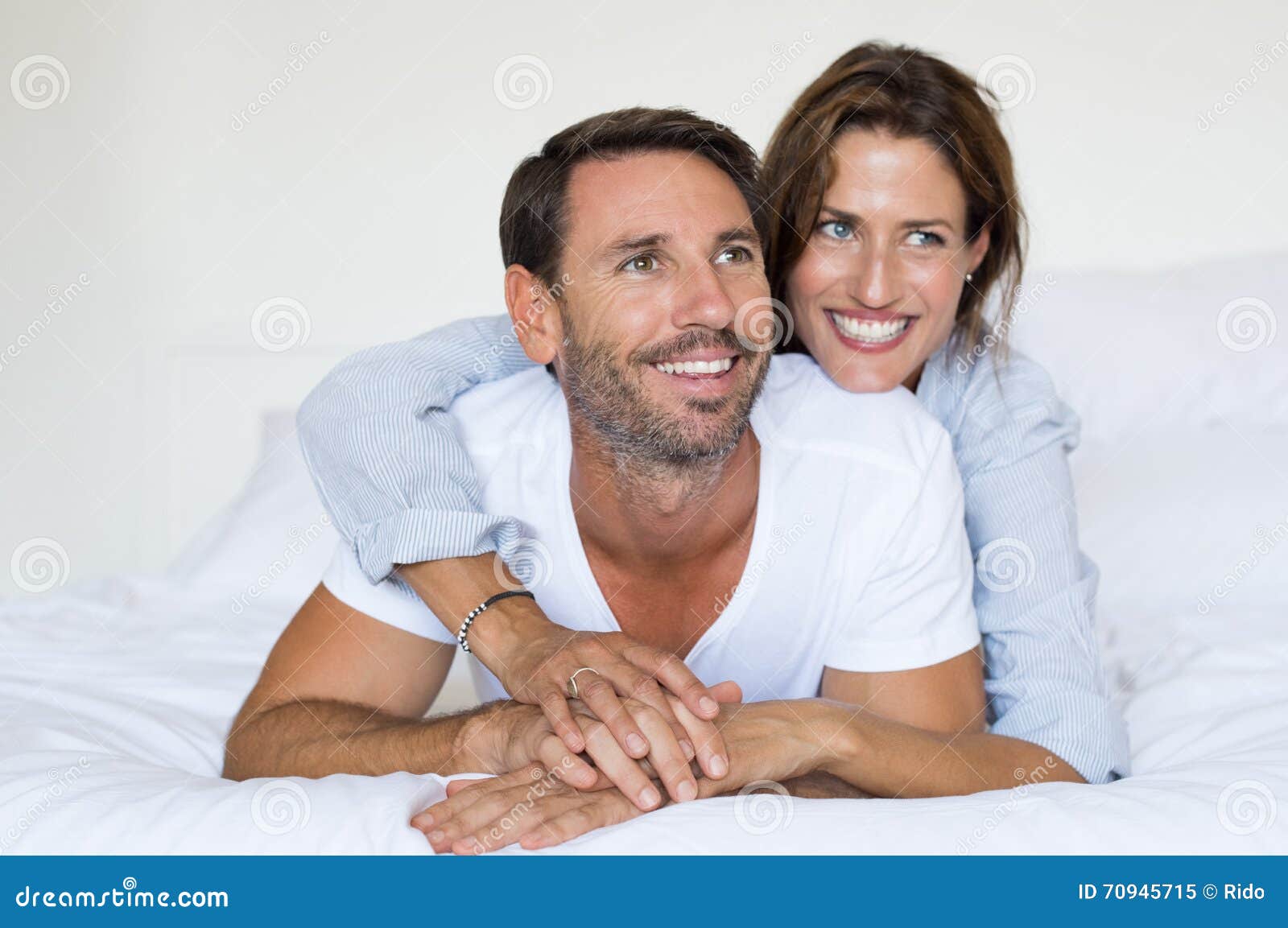 Couple Lying On Bed Stock Image Image Of Imagination 70945715
