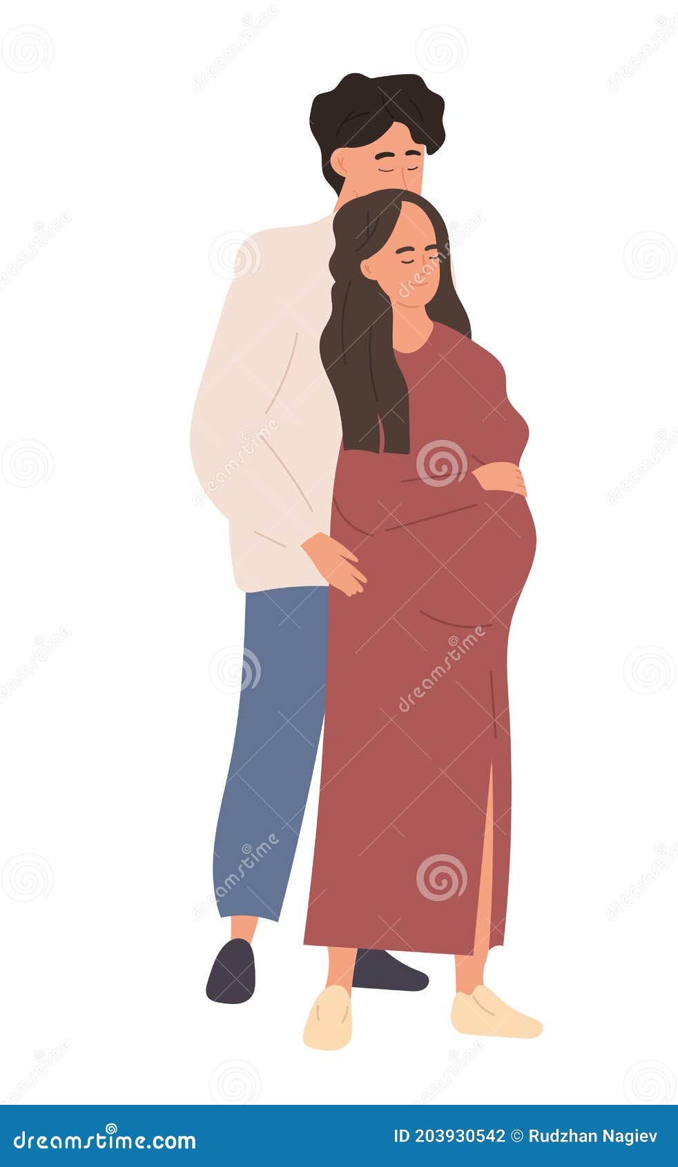 Couple of Man and Pregnant Woman Stock Vector - Illustration of motherhood,  husband: 203930542
