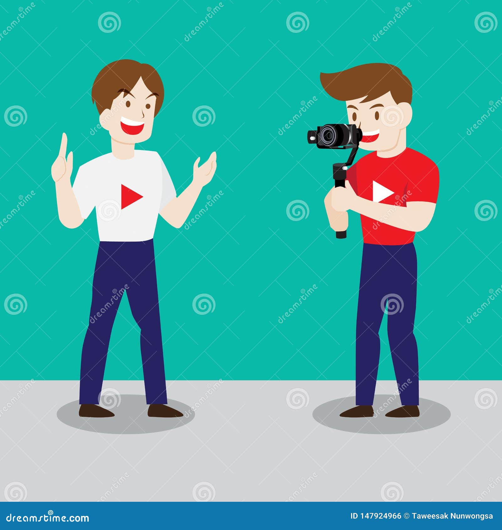 Couple Man Take Video Bloggers. Vector Illustration in Cartoon Style Stock Vector - Illustration of concept, communication: 147924966 Couple Man Take Video Bloggers. Vector Illustration in Cartoon Style Stock Vector - Illustration of concept, communication: 147924966