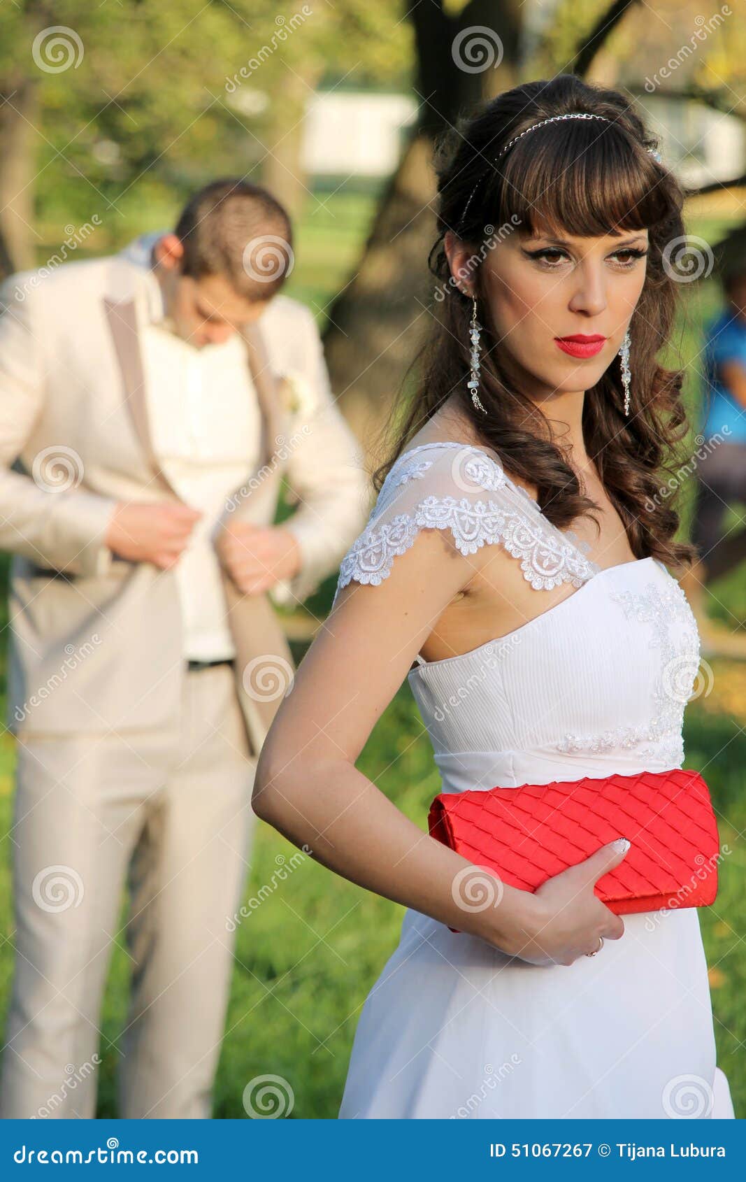 Couple married in nature stock image. Image of portrait - 51067267