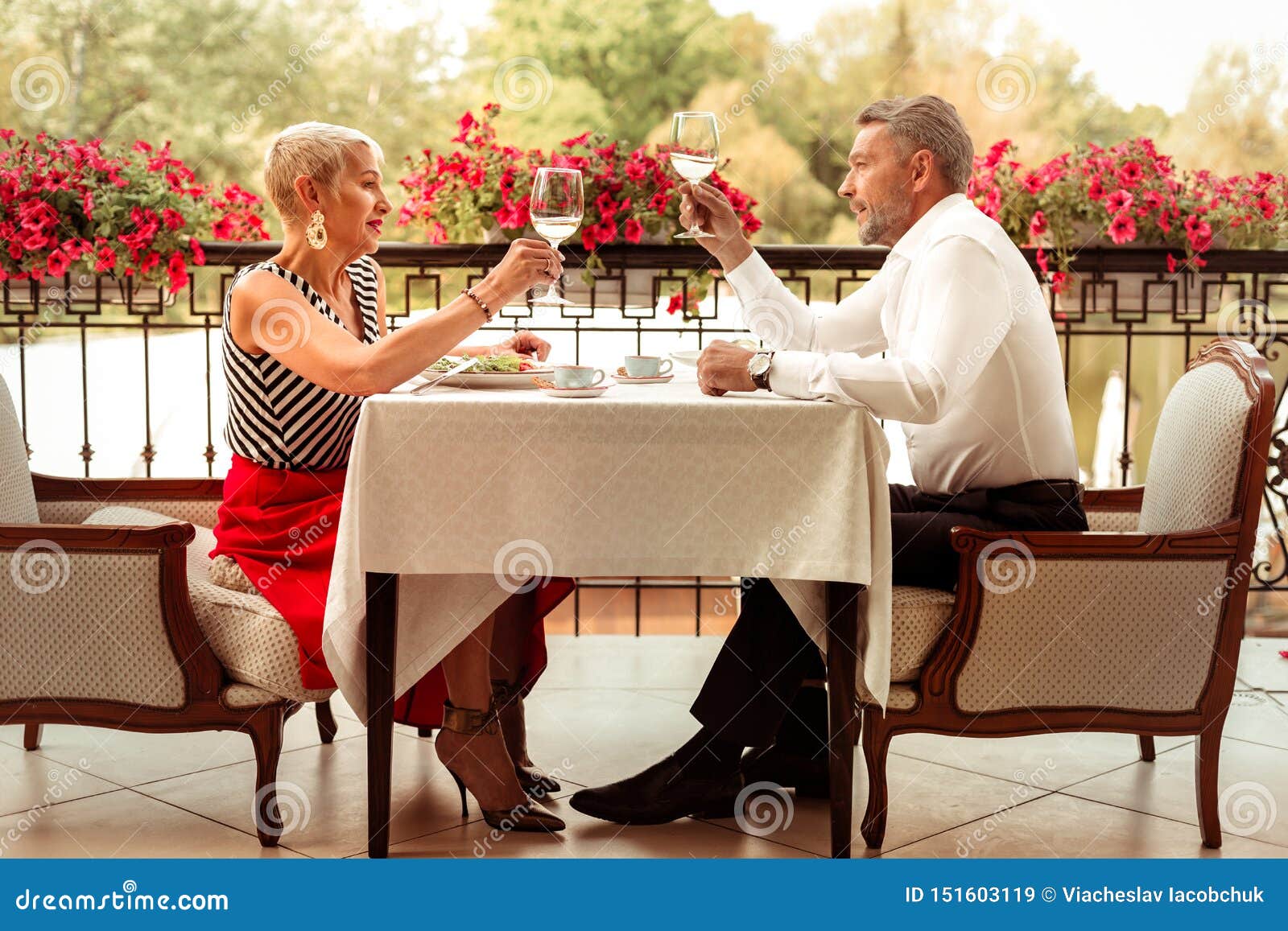 Wealthy mature couple stock photos