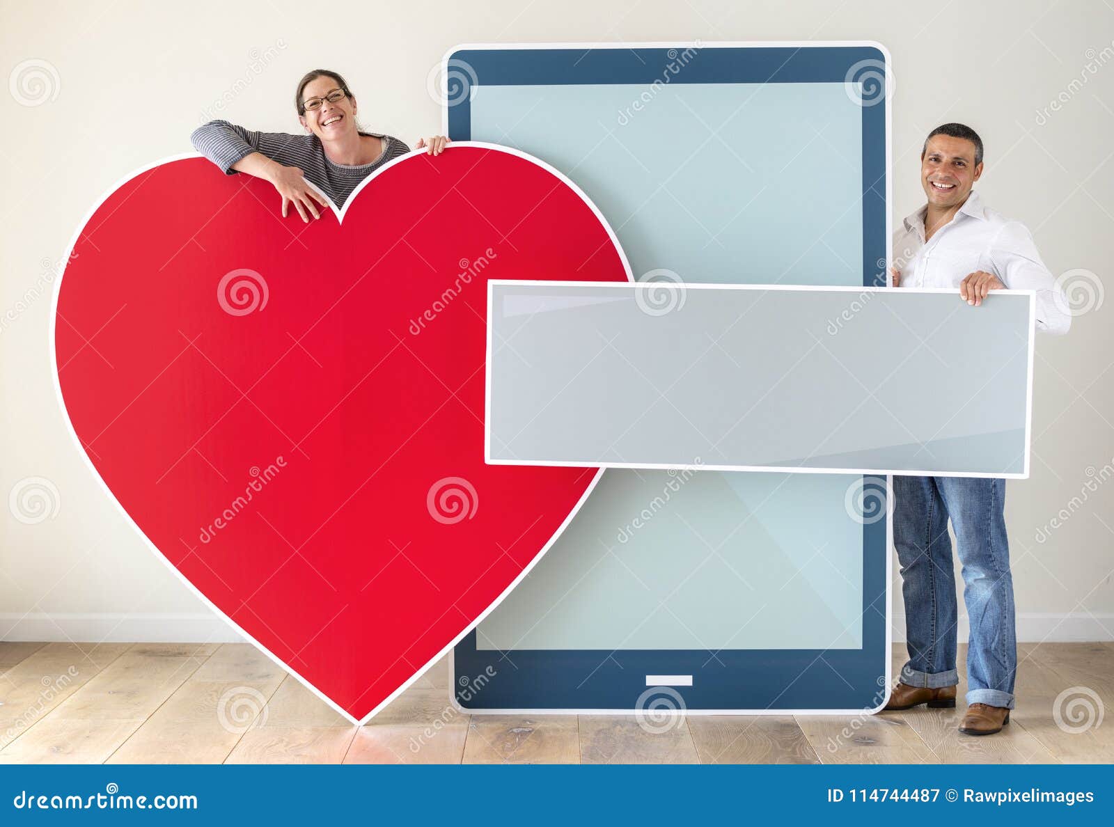 Couple Meeting Through A Dating App Stock Image - Image of ...