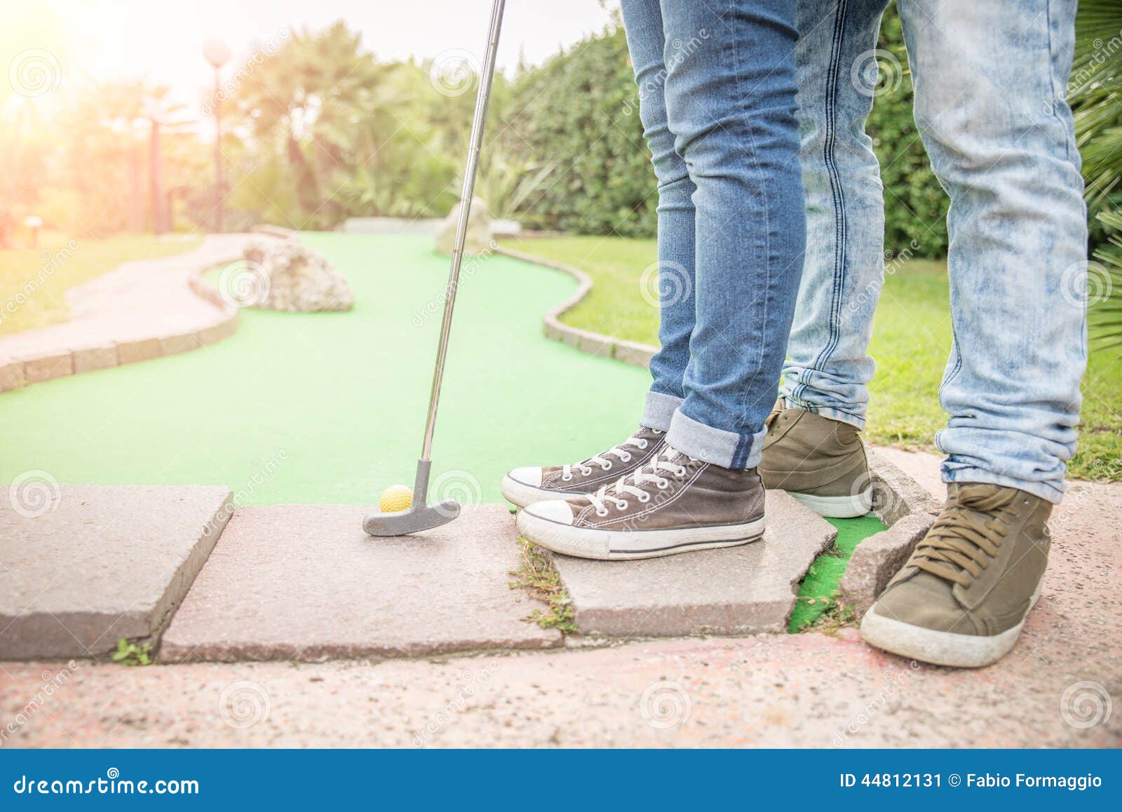 couple at mini golf court