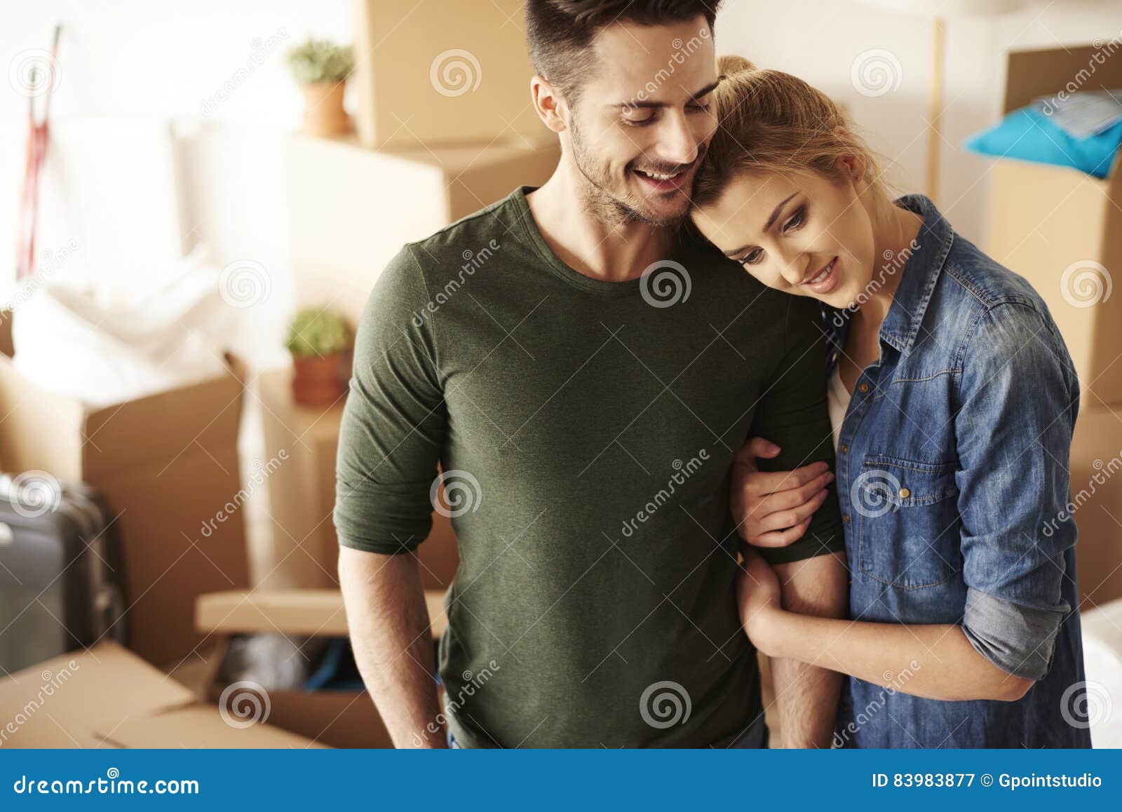 Couple moving new home stock image. Image of family, effort 83983877