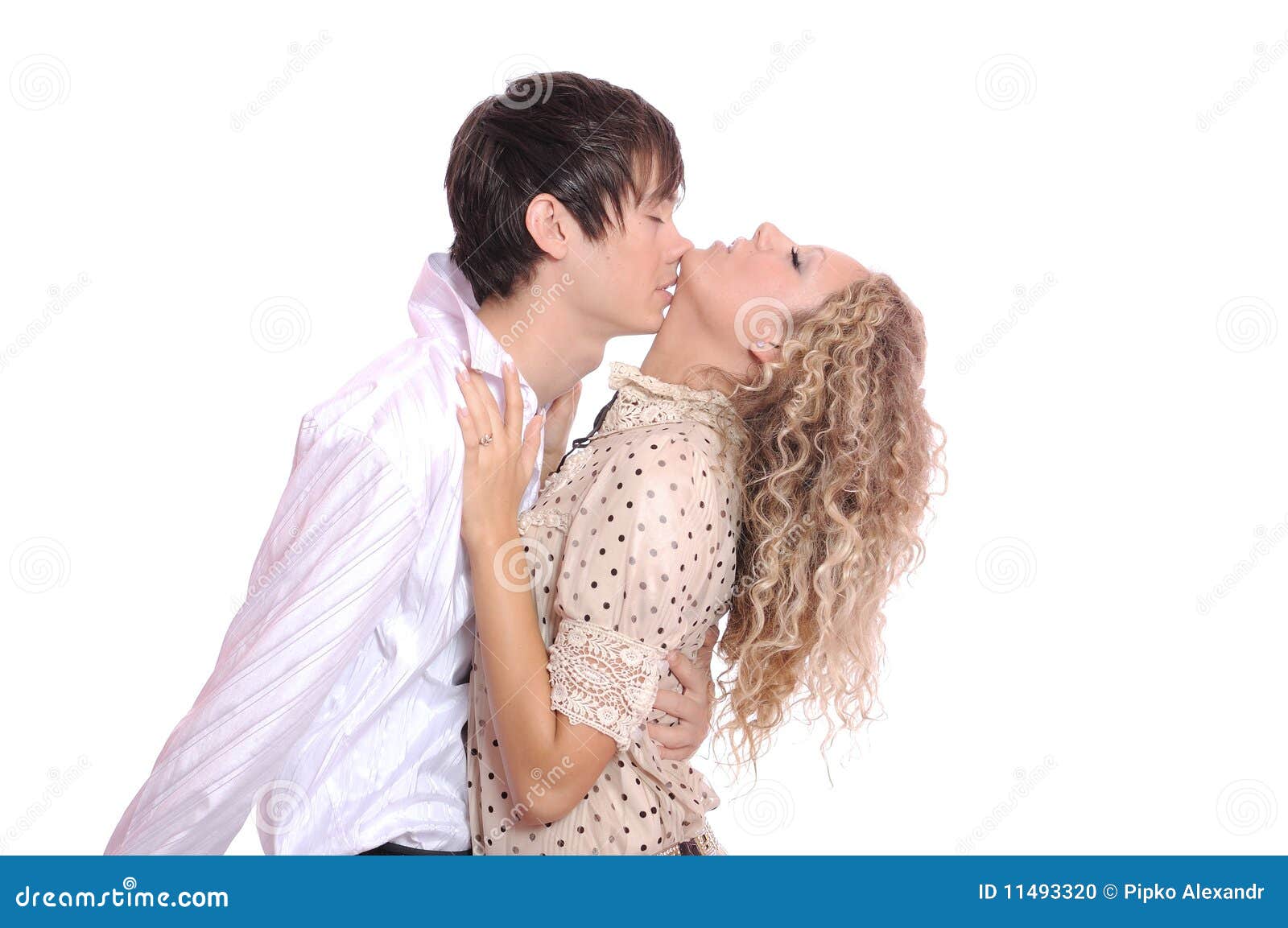 Couple natural kiss stock photo. Image of european, neck - 11493320
