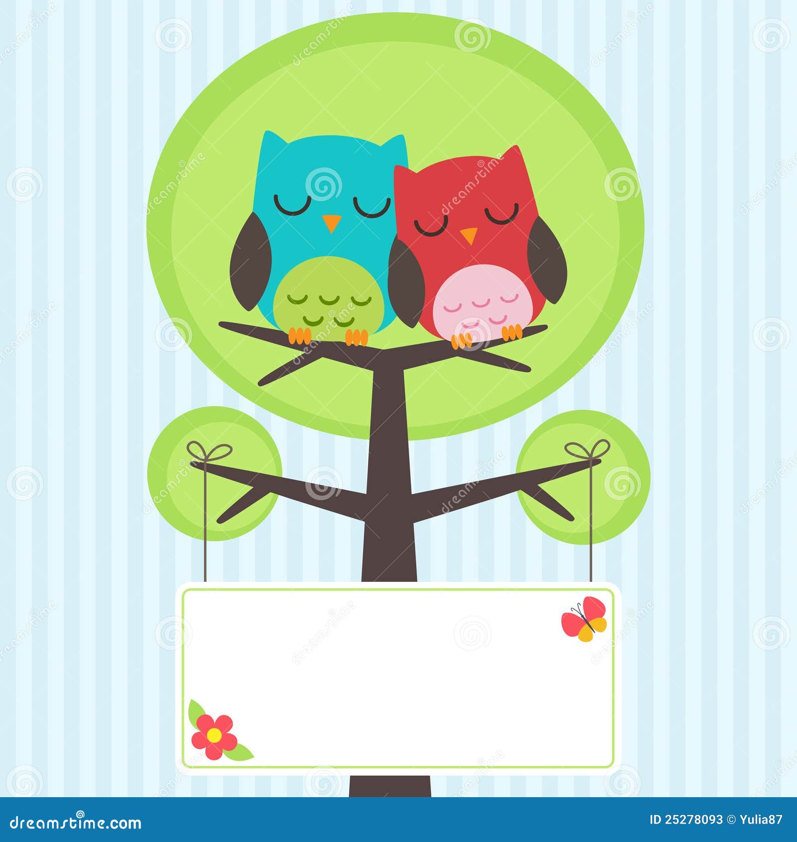 Couple of owls stock vector. Illustration of invitation - 25278093