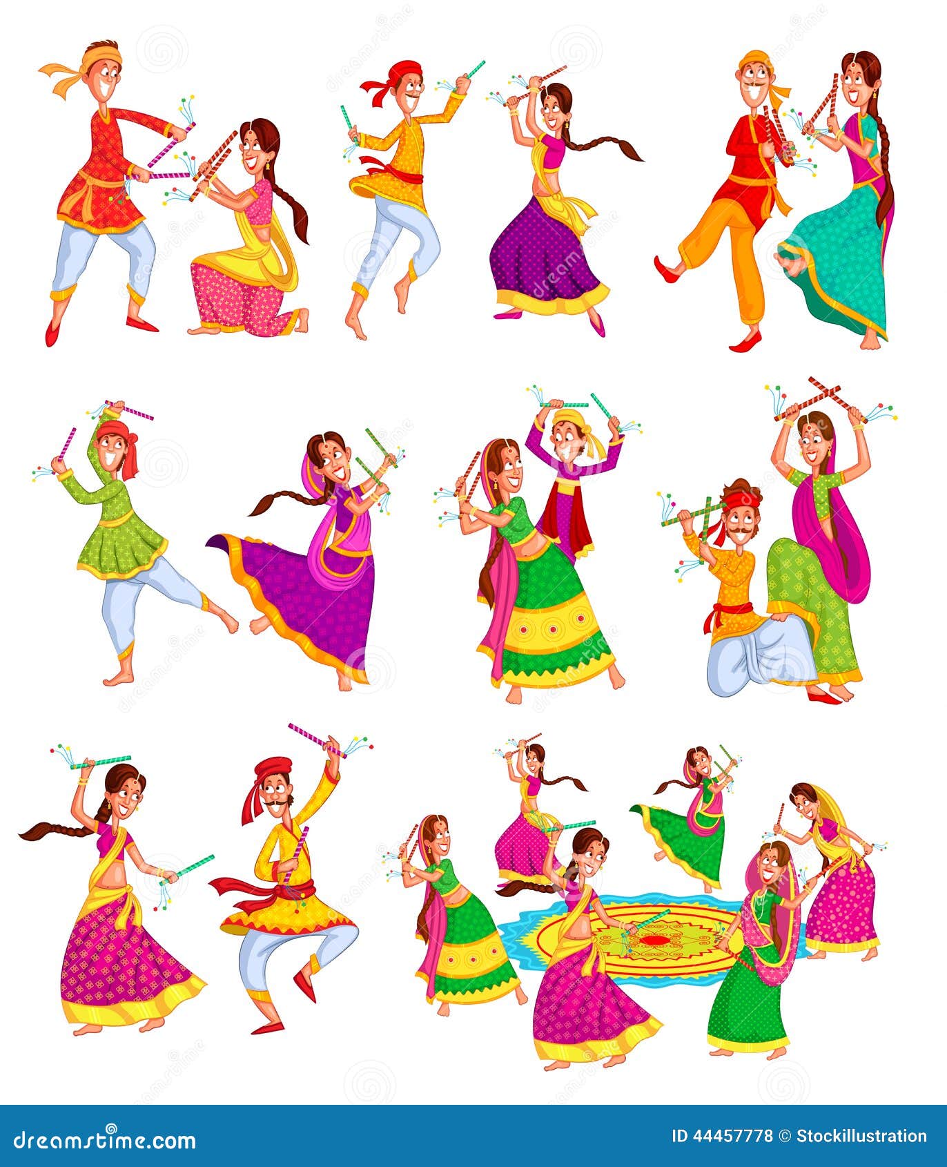 Festival Dandiya Raas Navaratri Garba Durga Drawing Dance Silhouette  transparent background PNG clipart  HiClipart