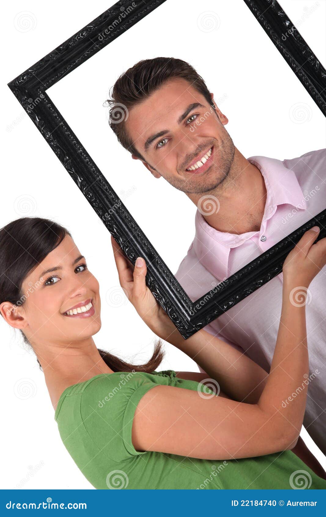 Couple with a Picture Frame Stock Photo Image of frame, exhibition