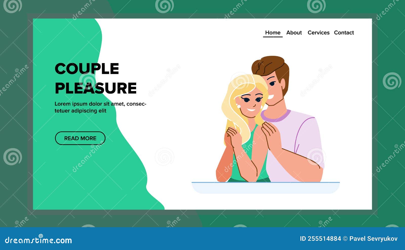 Couple pleasure vector stock illustration