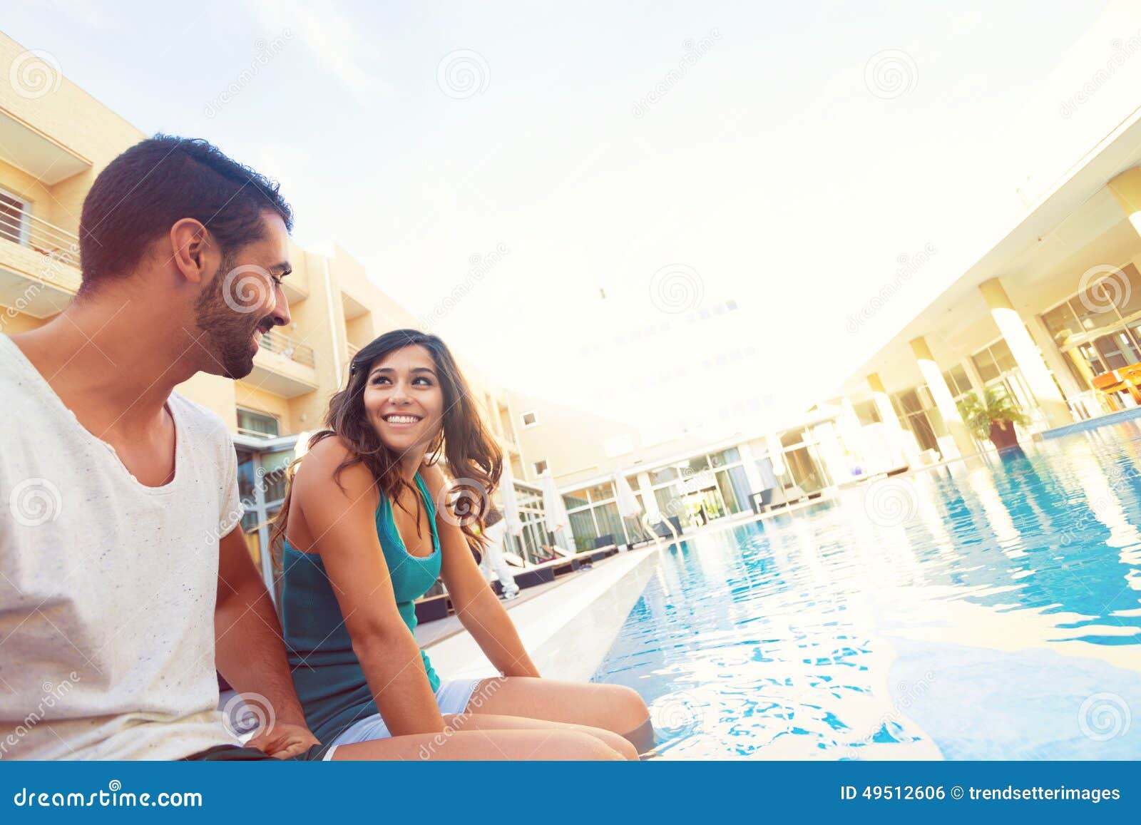 Couple in pool stock photo. Image of happy, caucasian 49512606