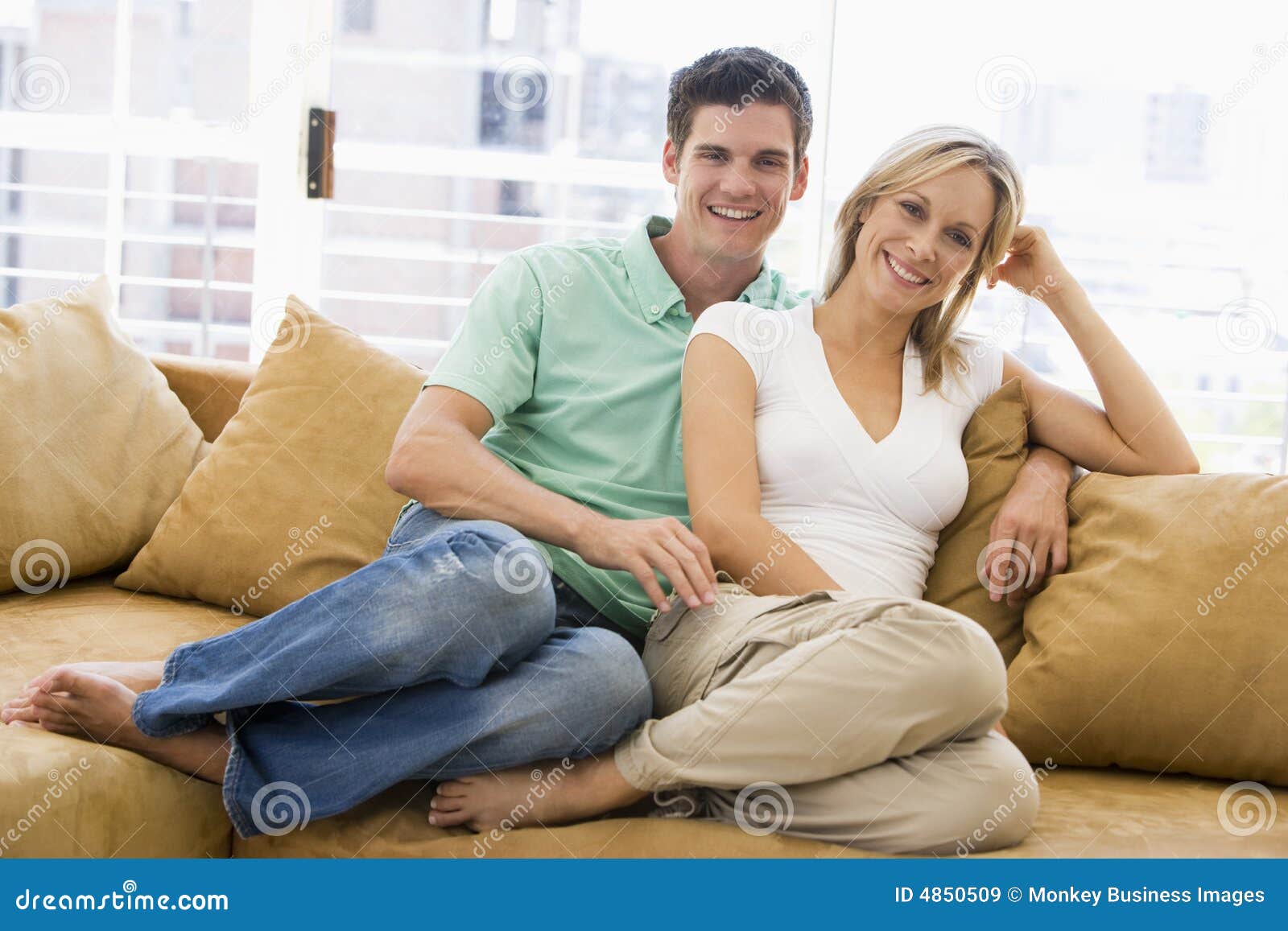 Couple Relaxing At Home Stock Image Image Of Dressed 4850509