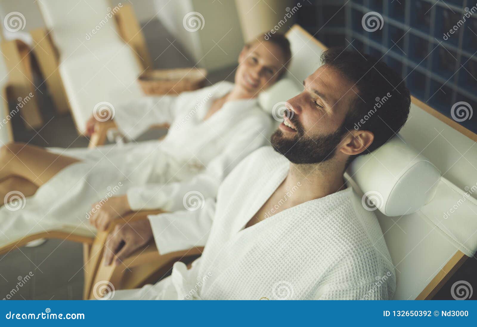 Couple Relaxing in Spa Center Stock Photo Image of togetherness, enjoying 132650392