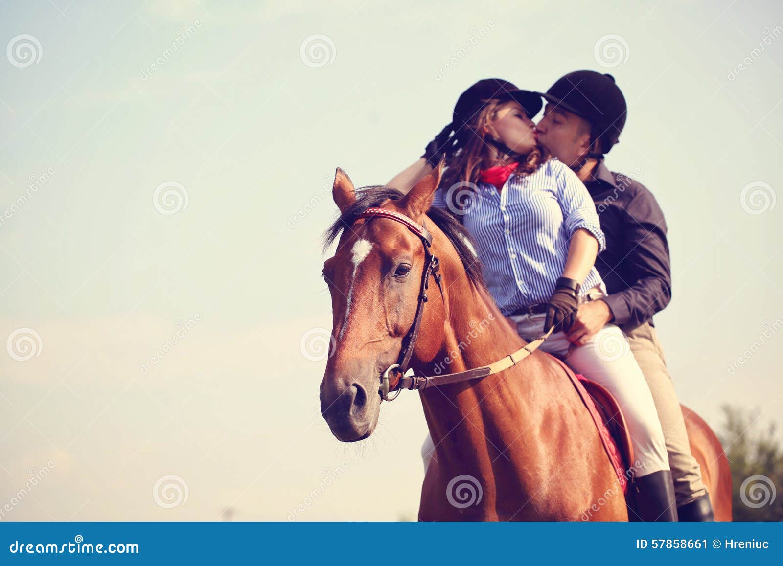 Couple riding a horse stock image. Image of horizontal 57858661