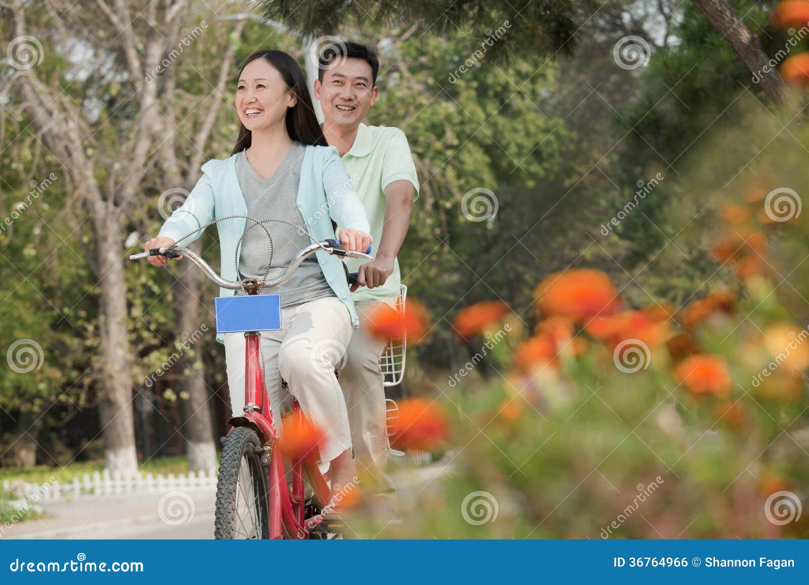 Couple Riding Tandem Bicycle in Beijing Stock Photo Image of adventure, activity 36764966