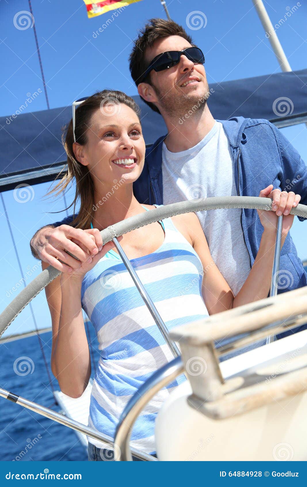 Couple Sailing in Mediterranean Sea Stock Photo Image of cruise