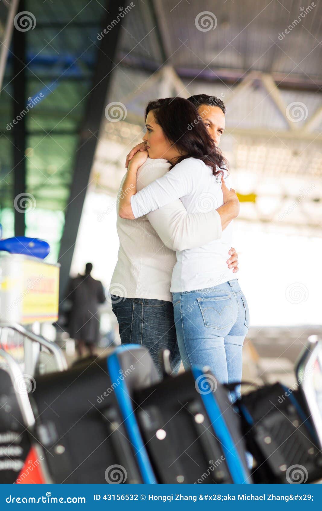 Couple say goodbye airport stock photo. Image of handsome 43156532